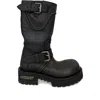 Balenciaga Venom Boots In Worn-out Effect Leather Shoes In Black