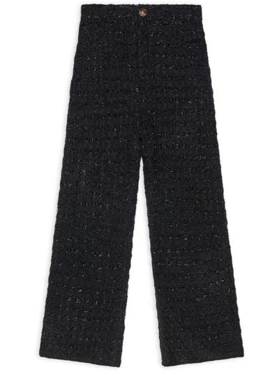 BALENCIAGA BLACK WOOL BAGGY TROUSERS