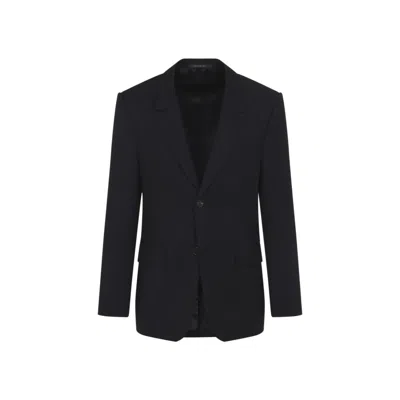 Balenciaga Men Black Single-breasted Jacket With Notched Revers In Wool Woman In Multi
