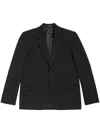 Balenciaga Black Wool Blazer With Single-button Closure In Black