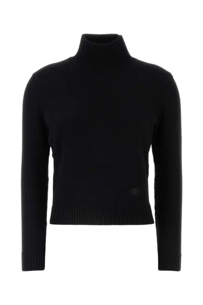 BALENCIAGA BLACK WOOL BLEND SWEATER