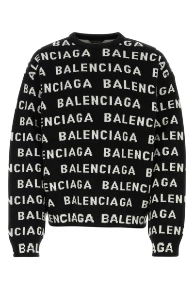 BALENCIAGA BLACK WOOL BLEND SWEATER