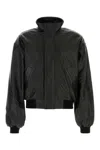 Balenciaga Wool Bomber Jacket High Collar In Black