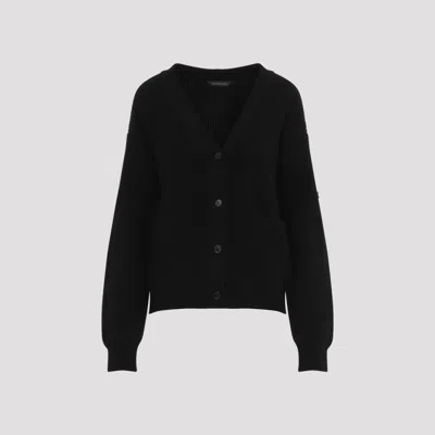 Balenciaga V-neck Wool Cardigan In Black