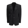 Balenciaga Tailored Wrap Wool Jacket Regular Fit In Black