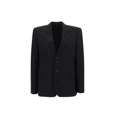 Balenciaga Black Wool Jackets And Coat In Multi
