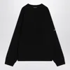 Balenciaga Oversize Double Face Wool Blend Crewneck Sweater In Black