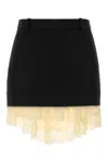 Balenciaga Black Lingerie Mini Tailored Skirt In Black
