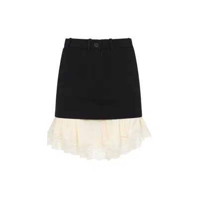 Balenciaga Black Wool Mini Skirt