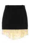 Balenciaga Black Lingerie Mini Tailored Skirt