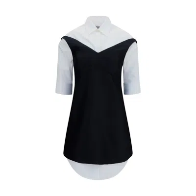 Balenciaga Black Wool Oves Aries Casual Dress In Animal Print