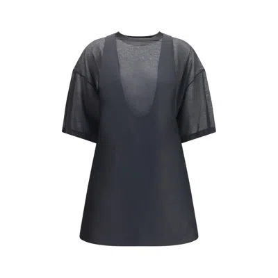 Balenciaga Hybrid Dress With Sheer T-shirt In Black
