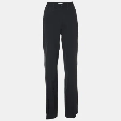 Pre-owned Balenciaga Black Wool Straight Fit Trousers S