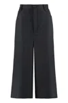 BALENCIAGA BLACK WOOL WIDE-LEG TROUSERS