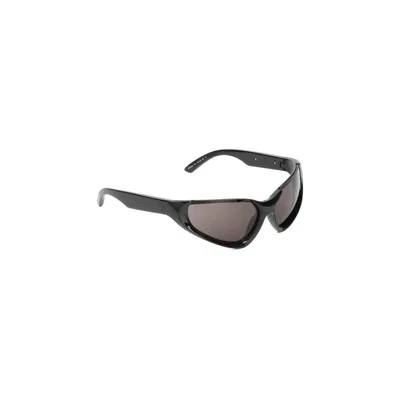 Balenciaga Black Xpander Rectangle Sunglasses In Grey