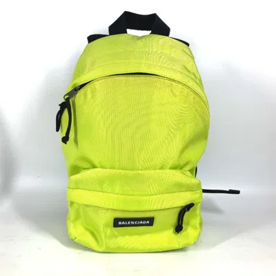 Pre-owned Balenciaga Black Yellow Nylon Canvas Backpack () In Black, Yellow