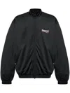 Balenciaga Black Sweatshirt With High Neck And Front And Rear Logo Print In Cotton Blend Man