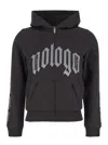 Balenciaga Black Zip-up Hoodie With No Logo Gothic Print In Jersey Woman In Black