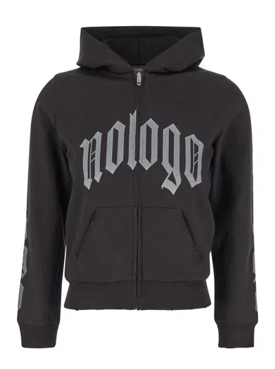 BALENCIAGA BLACK ZIP-UP HOODIE