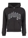Balenciaga Black Zip-up Hoodie With No Logo Gothic Print In Jersey Woman In Multicolor