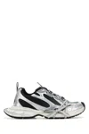 Balenciaga 3xl White Low Top Sneakers With Logo Detail In Tech Fabric Man In Silver