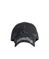 Balenciaga Black Drill Blackletter Script Cap In Black