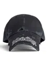 Balenciaga Black Drill Blackletter Script Cap In Black
