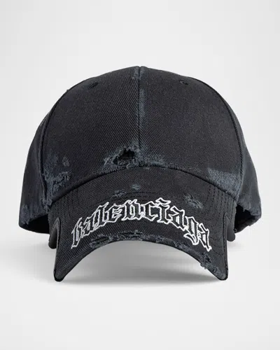 Balenciaga Blackletter Script Logo Baseball Cap