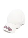 Balenciaga Blackletter Script Logo Baseball Cap In White