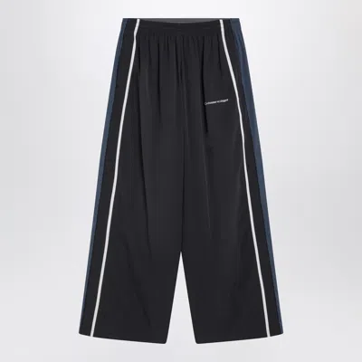 BALENCIAGA BALENCIAGA BLACK/NAVY BLUE/GREY FADED EFFECT 50/50 TRACKSUIT TROUSERS