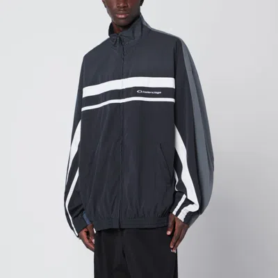 Balenciaga Black/navy/grey 50/50 Technical Fabric Tracksuit Jacket