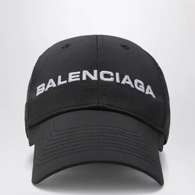 BALENCIAGA BALENCIAGA BLACK/WHITE LOGO BASEBALL CAP