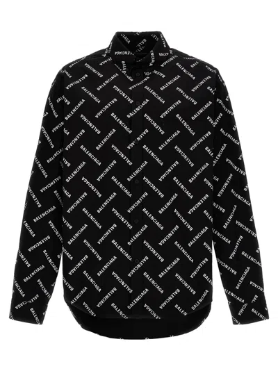 Balenciaga Blackwhite Logo Print Shirt