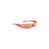 Balenciaga Blade Rectangular Wraparound Sunglasses In Orange