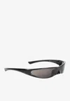 Balenciaga Women Blade Rectangle Sunglasses In Gray