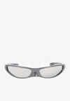 Balenciaga Blade Rectangular Sunglasses In Gray