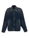 Balenciaga Denim Jacket With Used Effect Casual Jackets And Parka Blue In Blue
