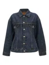 Balenciaga Denim Jacket With Adjustable Waist And Multiple Pockets In Blue