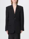 Balenciaga Single-breasted Black Wool Jacket In Black