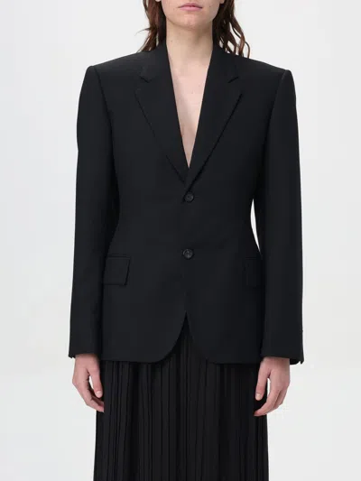 Balenciaga Women's Single-breasted Wool Blazer In Black For Ss24