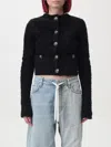 Balenciaga Crop Bouclé Cardigan In Schwarz