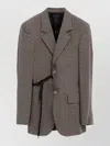Balenciaga Tailored Wrap Jacket With Checkered Design For Women In Gray