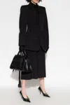 Balenciaga Hourglass Woollen Jacket In Black