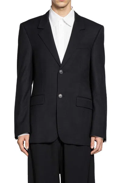 Balenciaga Single-breasted Jacket Black In Wool