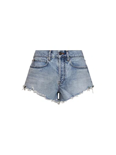 Balenciaga Bleach Light Blue Organic Vintage Denim Mini Shorts