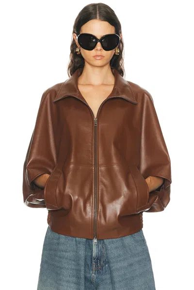 Balenciaga Blouson Cocoon Jacket In Brown