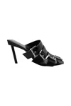 Balenciaga Pantoletten Mit Schnallenriemen 80mm In Black