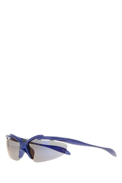 Balenciaga Stylish Acetate Sunglasses Featuring Wraparound Design In Blue