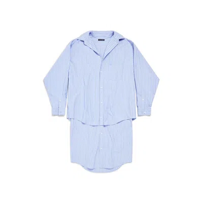 Balenciaga Blue And White Striped Vest Dress For Women
