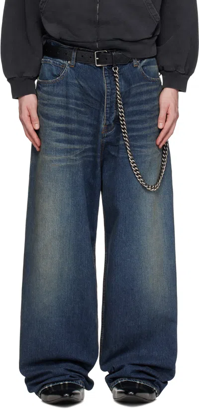 Balenciaga Blue Baggy Jeans In 4021